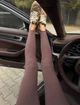 Лосины со штрипками для спорта и повседневного стиля S/M коричневый - изображение 3