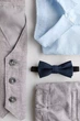 Стильный детский комплект одежды для мальчиков от бренда H&M (жилетка+брюки+рубашка+бабочка). - изображение 2