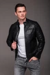Чоловіча куртка з екошкіри Slim Fit, чорна, розмір 50 - изображение 10