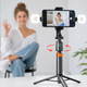 Селфи-штатив AI-автослежением за лицом и телом, поворотом на 360°, наклоном на 270°, управлением жестами и Bluetooth-пульт Quick Shoot (Q13MT) Black - изображение 6