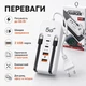 Сетевое зарядное устройство 66W на 2 USB со встроенными кабелями, быстрая зарядка для смартфонов и гаджетов - изображение 5