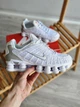Кроссовки женские и мужские Ni Shox white gray reflective / Най Шокс белые серые рефлективные 40 - изображение 3