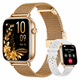 Смарт-годинник Elegance Pro Gold White 1.83″ — 100+ спортрежимів, Bluetooth-дзвінки,мониторинг здоров’я та 2 ремінці - зображення 1