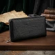 Вертикальний гаманець унісекс із м'якої натуральної шкіри ST Leather 22743 Чорний - зображення 4