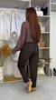 Брюки женские baggy из вельвета свободного кроя с высокой посадкой, эластичным поясом и боковыми карманами больших размеров G&M k-132223 54-56 Размер цвет шоколад - изображение 4