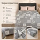Муслиновый плед-покрывало Mallory Home 3-слойный двусторонний 200×230 см серый текст - изображение 2