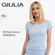 Женская футболка из хлопкового трикотажа в рубчик Giulia RIB 4812/010 S Blue-light, однотонная, повседневная - изображение 4