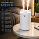 Увлажнитель воздуха USB 3 л, ультратихий до 35 дБ, 2 распылителя, 7 цветов LED, 3 режима, до 24 часов работы - изображение 1