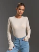 Жіночий лонгслів ISSA PLUS 15893 XXL світло-бежевий - зображення 1