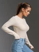 Жіночий лонгслів ISSA PLUS 15893 XXL світло-бежевий - зображення 2