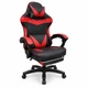 Игровое кресло с широким сиденьем DEXON RD-6017 с подставкой для ног из экокожи, Красное - изображение 1