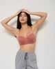 Бавовняний бюстгальтер Nicoletta темний пастельний рожевий у рубчик без Push-up 90B (80574) - зображення 4