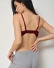 Бавовняний бюстгальтер Nicoletta бордовий у рубчик без Push-up 90B (80574) - зображення 5