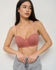 Бавовняний бюстгальтер Nicoletta темний пастельний рожевий у рубчик без Push-up 90B (80574) - зображення 5