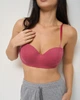 Бавовняний бюстгальтер Nicoletta фуксія у рубчик без Push-up 80B (80574) - изображение 3