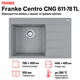 Мийка кухонна з крилом Franke Centro CNG 611-78 TL прямокутна фраграніт 780 x 500 мм Stone Grey (114.0630.477) - зображення 1