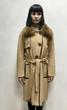 Пальто жіноче кашемірове Max Mara з натуральним хутряним коміром M світло-коричневе - изображение 2