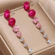 Жіночі сережки "Анета" 8.2 см jewelry рожеві - зображення 1