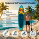 Надувная доска для SUP 335×84×15 см — до 180 кг, вес 8 кг, противоскользящее покрытие, для серфинга и отдыха - изображение 1