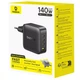 Зарядний пристрій Baseus USB/3xType-C PD 140W EnerFill FH11 GaN Black (E0121J00) - зображення 2