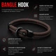 Унікальний чоловічий браслет Bangle Hook, браслет на удачу Коричневий - зображення 1
