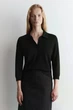 Джемпер поло жіночий COS merino wool polo jumper 1310488001 M Чорний - изображение 1