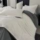 Теплый флисовый (велюровый) комплект постельного белья Colorful Home евро Молочный/Серый - изображение 1