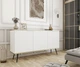 Комод Perfect Home Оро/Oro K160 3-дверний з чорними ніжками Білий - зображення 1
