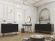 Комод Perfect Home Оро / Oro K160 3-дверный с черными ножками Черный - изображение 4