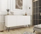 Комод Perfect Home Оро/Oro K160 MDF 3-дверний з чорними ніжками Білий - зображення 1