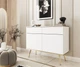 Комод Perfect Home Оро/Oro KSZ107 2-дверний з 2 ящиками та золотими ніжками Білий - зображення 1