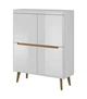 Комод высокий Perfect Home Норди / Nordi NK107 4-дверный Белый/белый глянец - изображение 1