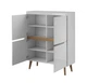 Комод высокий Perfect Home Норди / Nordi NK107 4-дверный Белый/белый глянец - изображение 2