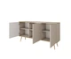 Комод Perfect Home Оро/Oro K160 MDF 3-дверний із золотими ніжками Бежевий - зображення 2