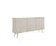 Комод Perfect Home Оро/Oro K160 MDF 3-дверний із золотими ніжками Бежевий - зображення 4