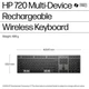Клавиатура HP 720 Multi-Device Rechargeable Wireless/Bluetooth UA Black (9T5B1AA) - изображение 6