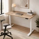 Стол Space 2 электрической регулировкой высоты Ferrum-decor 75x120x67 Белый металл ДСП Дуб Сан-Марино 16 мм (SPACE2023) - изображение 1