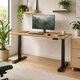 Стіл Space 2 електричним регулюванням висоти Ferrum-decor 75x100x67 Чорний метал ДСП Дуб Евок Прибережний 16 мм (SPACE2031) - зображення 2