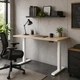 Стол Space 2 электрической регулировкой высоты Ferrum-decor 75x100x67 Белый металл ДСП Дуб Сонома 16 мм (SPACE2040) - изображение 4