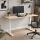 Стол Space 2 электрической регулировкой высоты Ferrum-decor 75x100x67 Белый металл ДСП Дуб Сонома 16 мм (SPACE2040) - изображение 7