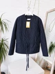 Женская утепленная куртка H&M из стеганного денима Oversize dark denim blue\синий деним S , арт.1322243002 - изображение 4