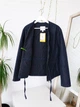 Женская утепленная куртка H&M из стеганного денима Oversize dark denim blue\синий деним L, арт.1322243002 - изображение 7
