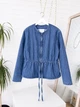 Женская утепленная куртка H&M из стеганного денима Oversize denim blue\блакитний S, арт.1322243002 - изображение 5