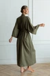 Forli Халат шелковый с хлопком Khaki ONE SL0035-15-04_ONE - изображение 4