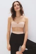 Бюстгальтер бандо пуш ап со съемными бретелями H&M Microfiber Bandeau телесный 85C (1223360) - изображение 1