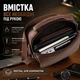 Мужская вместительная барсетка 23×19×6, качественная из натуральной кожи, коричневая через плечо Qvant (337к) - Коричневая - изображение 6