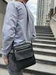 Барсетка мужская для документов из натуральной кожи 22×18×6 Qvant (1108) - Черная - изображение 6