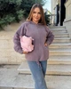 Пальто кофта пушистая удлиненная прямая из альпаки на молнии с капюшоном для полных размер оверсайз 48-56 мокко МС 89450 - изображение 6
