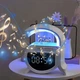 Многофункциональная зарядная станция 4в1 с Bluetooth-динамиком будильником LED-подсветкой 15 Вт Белая для быстрой зарядки смартфона и уюта - изображение 2