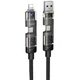 Дата кабель Hoco U151 Goldsmith 4in1 Type-C для USB/Type-C для Lightning 240W (1.2m) Black - зображення 1